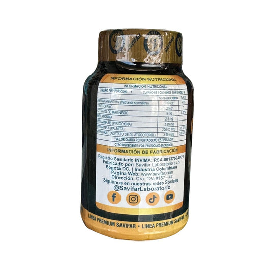 Ashwagandha con Triptofano y Melatonina 60 Caps - SAVIFAR