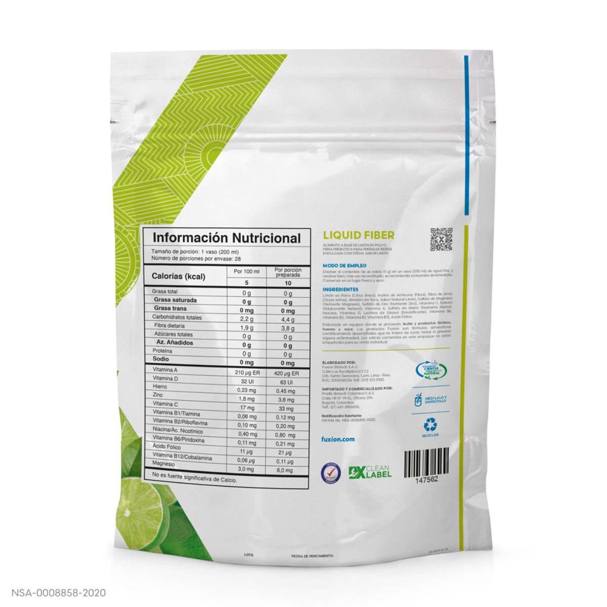 Fibra Liquida 28 Sobres Fuxion