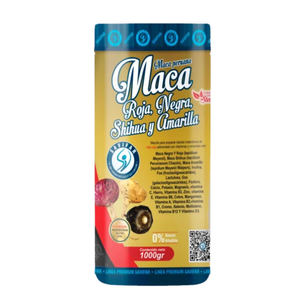 Maca Roja y Negra Multivitaminico 1000gr Savifar