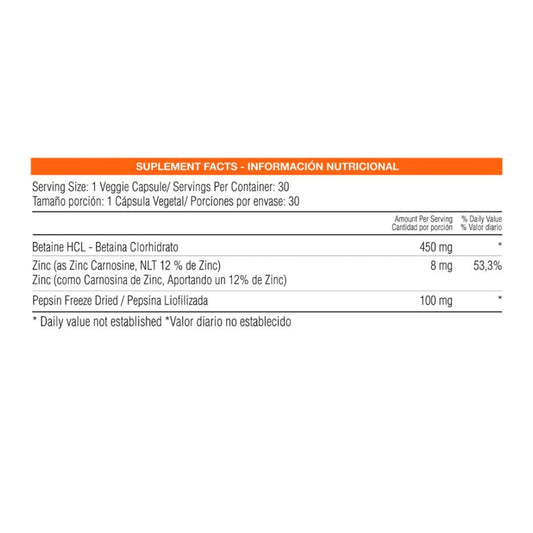 Peptidrol 30 Capsulas Healthy America - Betaina