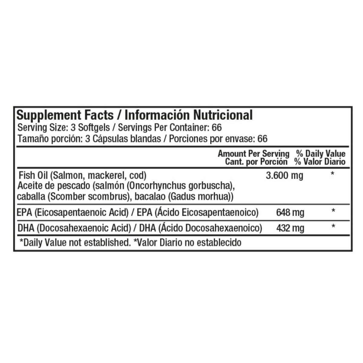 Omega 3 Fish Oil 200 Cápsulas Healthy America