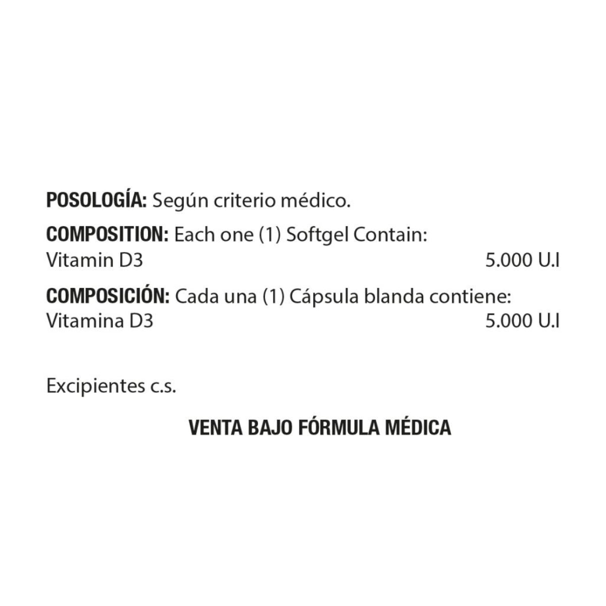 Vitamina D3 5000UI 100 Softgels Healthy America