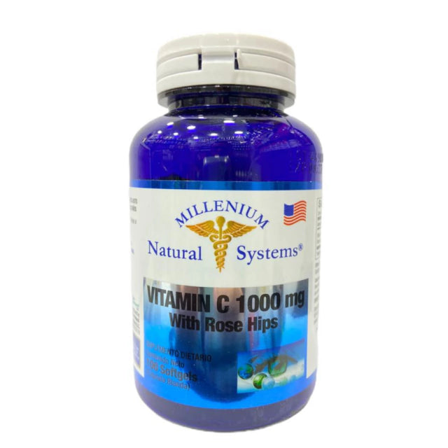 Vitamina C 1000mg con Rose Hips X 100 Softgels Natural Systems