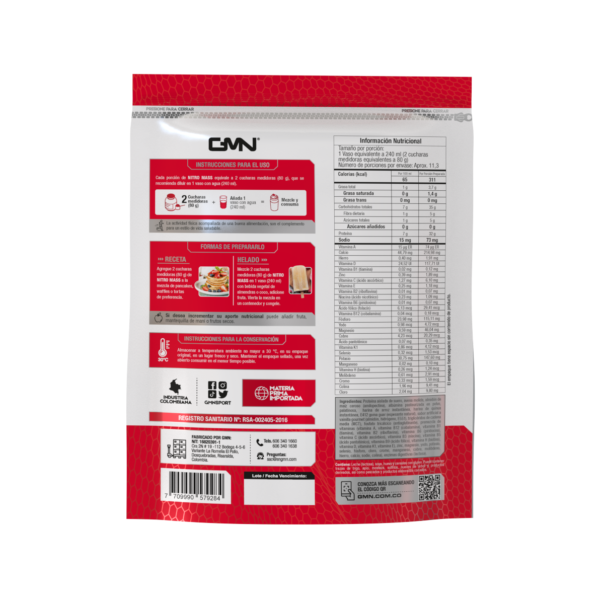 Nitro Mass Proteina 2 Libras Gmn