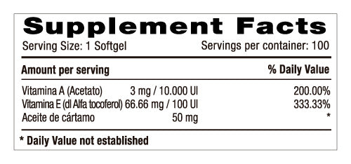 Vitamina A Plus Vitamina E x100 Softgels Natural Systems