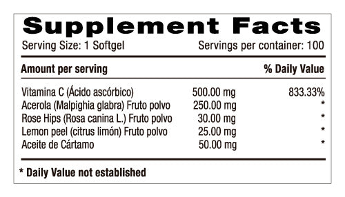 Vitamina C 500mg + Acerola 100 Softgels Natural Systems