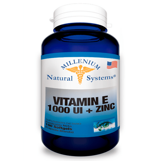Vitamina E 1000UI + Zinc 100 Softgels Natural Systems