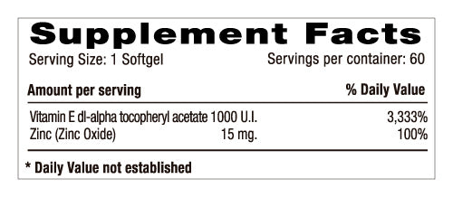 Vitamina E 1000UI + Zinc 100 Softgels Natural Systems