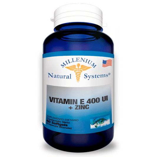 Vitamina E 400UI + Zinc 60 Softgels Natural Systems