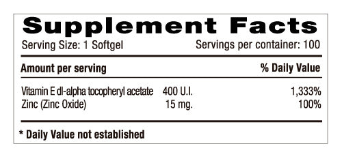Vitamina E 400UI + Zinc 60 Softgels Natural Systems