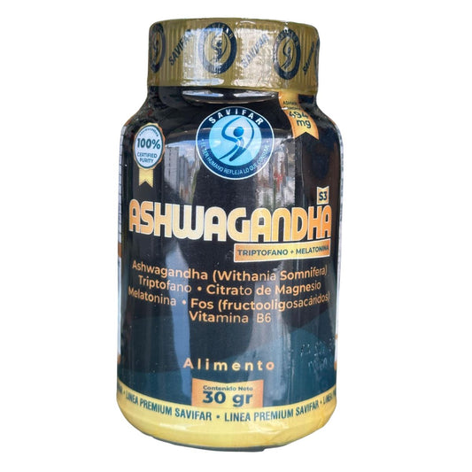 Ashwagandha con Triptofano y Melatonina 60 Caps - SAVIFAR