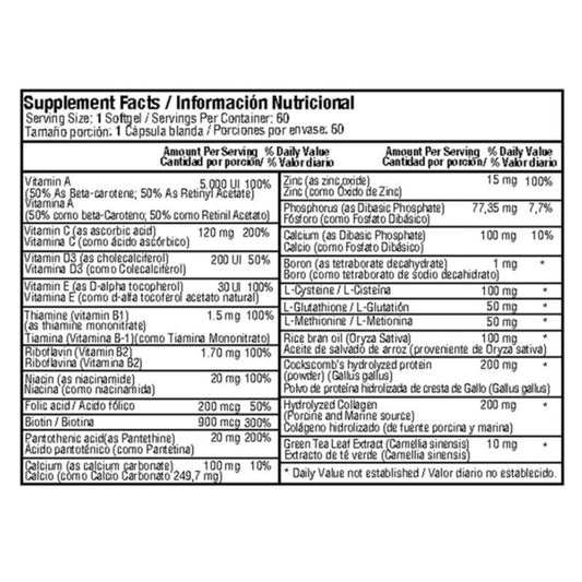 Colageno + Biotina Complex 60 Softgels Healthy America