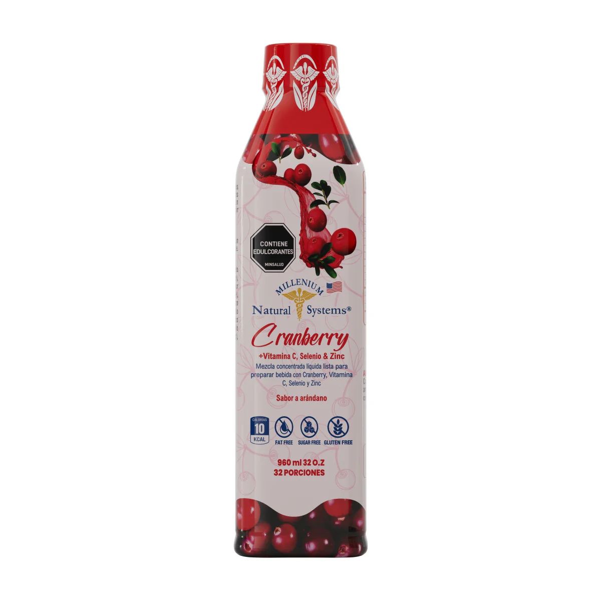 Cranberry + Vitamina C, Selenio & Zinc 960ml Natural systems