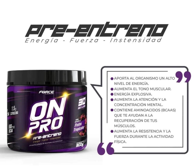 On Pro Force Pre-Entreno 300gr 30 Servicios
