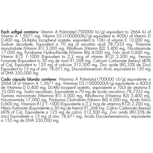 P-Natal con DHA Vitaminas para el Embarazo 60 Softgels