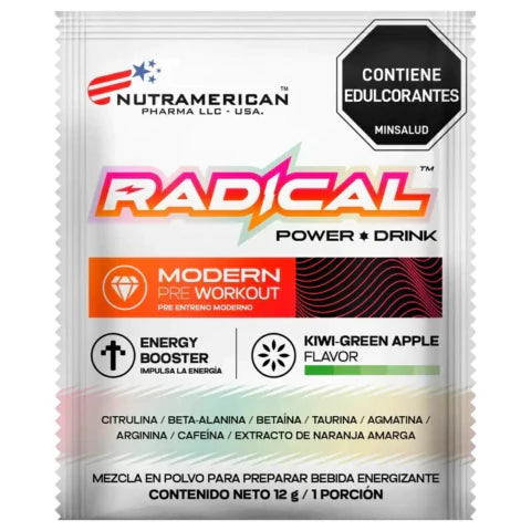 Radical Power Drink - Pre entreno 18 Sachets Nutramerican Pharma