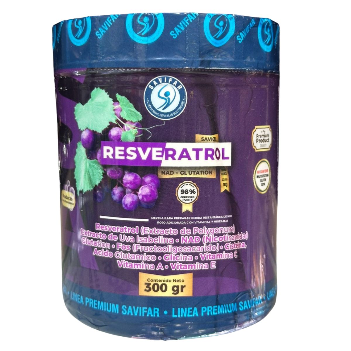 Resveratrol + NAD + Glutatión 300gr Savifar