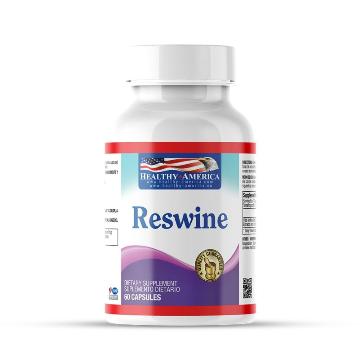 Reswine Resveratrol 260mg 60 Cápsulas - Healthy America