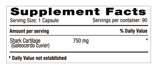 Shark Cartílago 750mg 90 Cáps Natural Systems