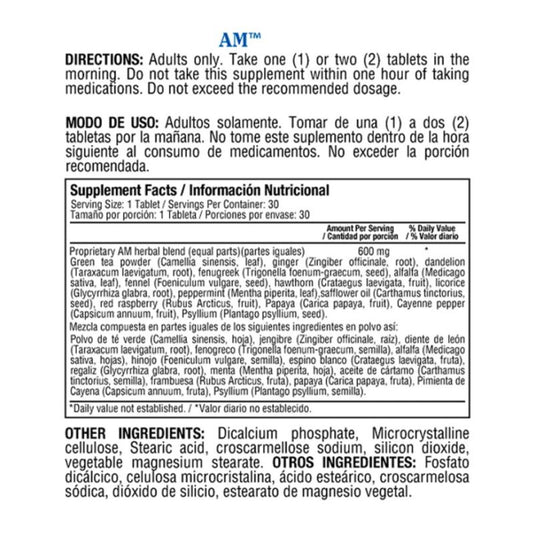AM/PM x 30 Tabletas AM y 30 Tabletas PM