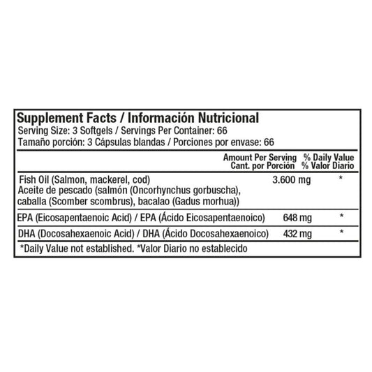 Omega 3 Fish Oil 200 Cápsulas Healthy America