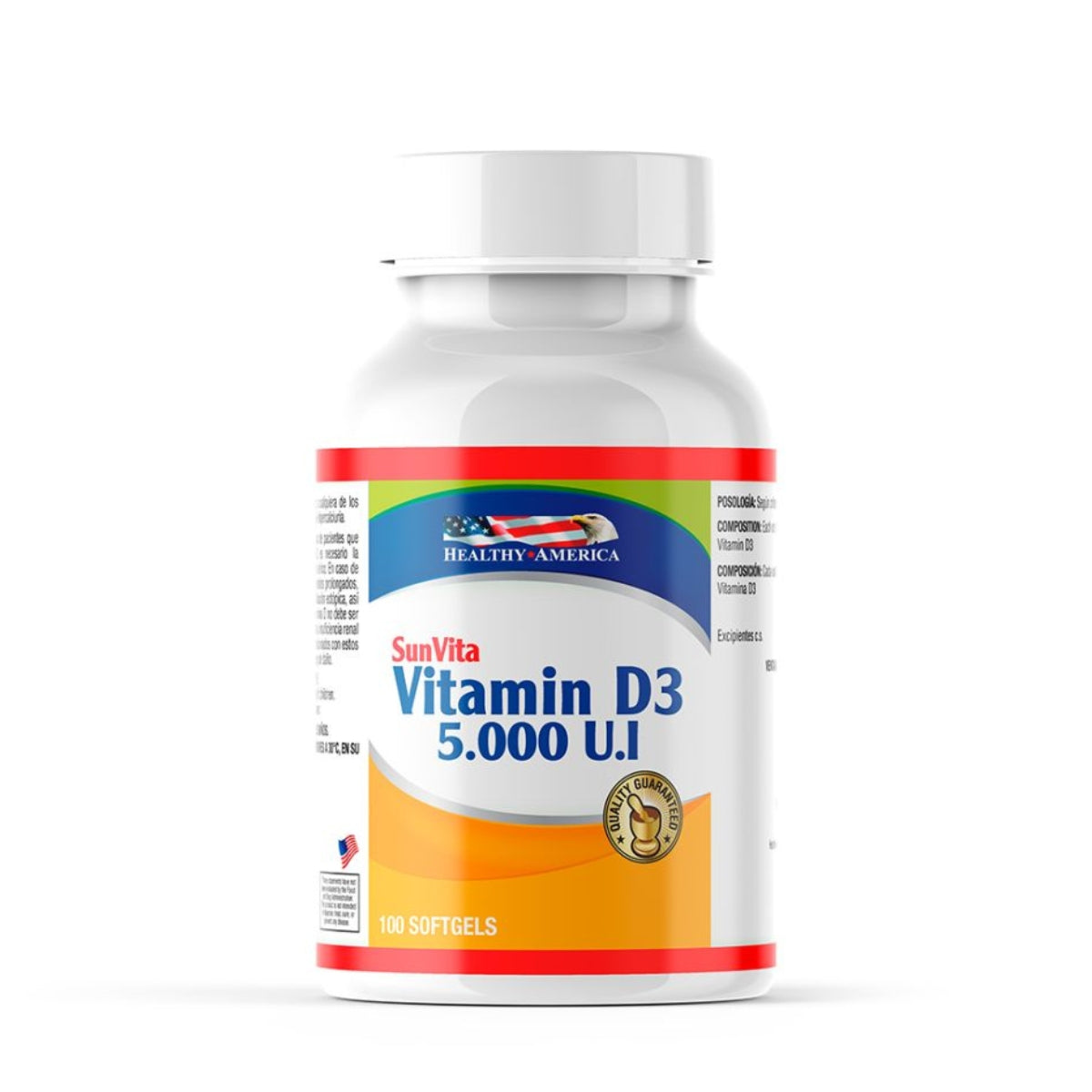 Vitamina D3 5000UI 100 Softgels Healthy America