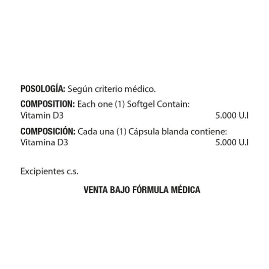 Vitamina D3 5000UI 100 Softgels Healthy America