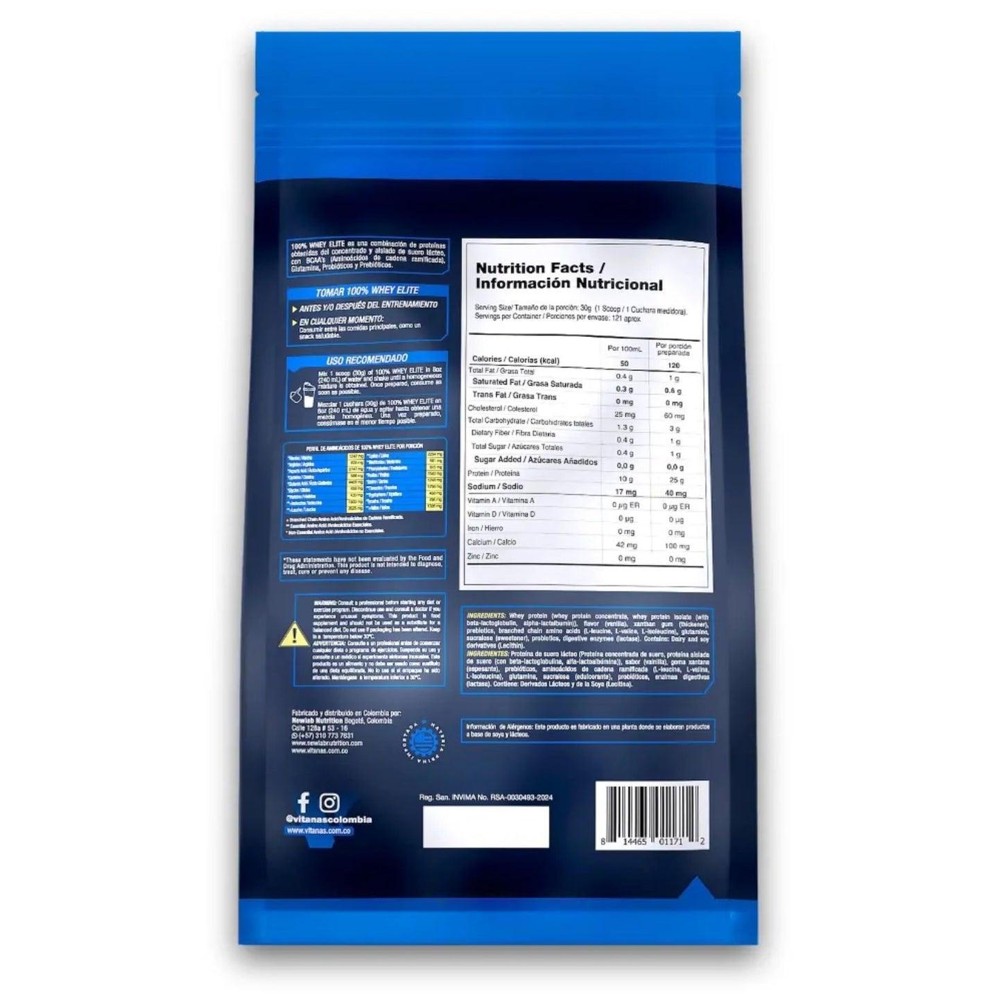 100% Whey Elite 25gr de proteína - 8 Libras Vitanas