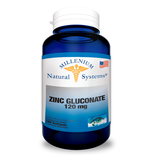 Zinc Gluconate 120mg 100 Softgels Natural Systems